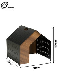 Hanah Home Vidar Black Casa para Mascotas Metal MDF Negro 50x50x50 cm Interior Acogedor y Elegante